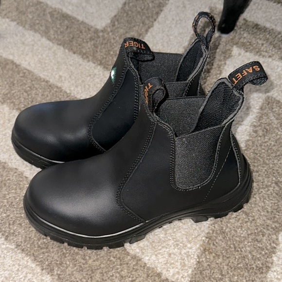 Tiger Safety CSA Women's Steel Toe Leather Work Safety Chelsea Boots 925 - Picture 4 of 5